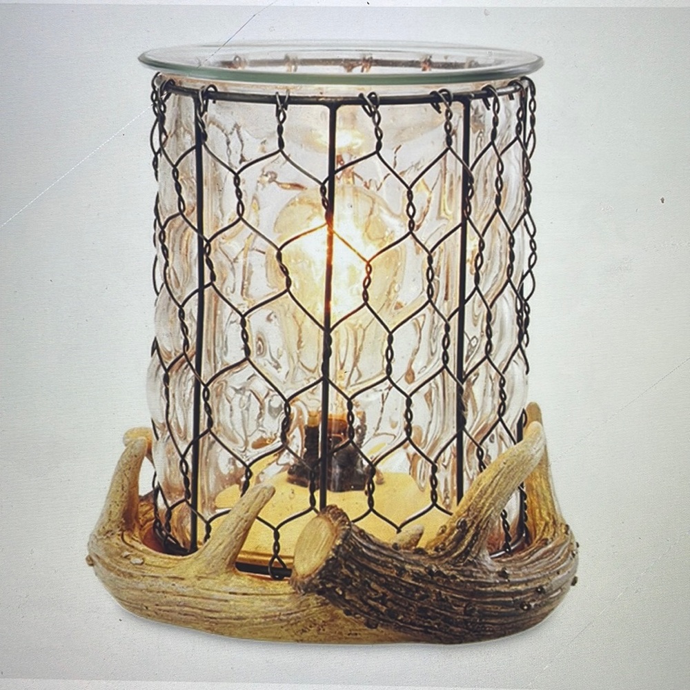 Scentsy Antler Lodge warmer and Base for Glass Mini Warner